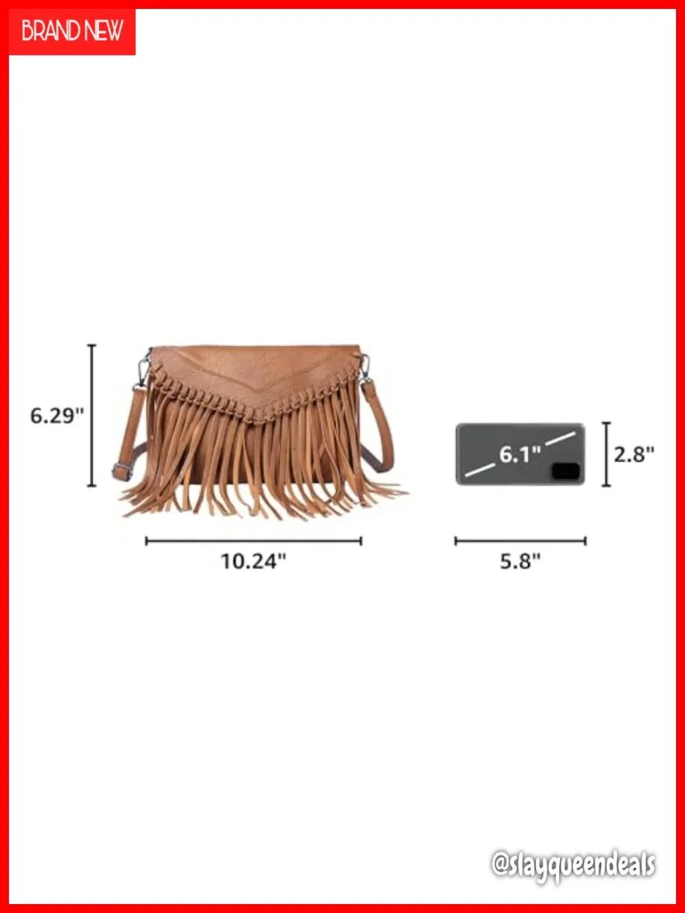 Vintage Fringe Hobo Bag Vegan Leather Tassel Crossbody Purse Shoulder Bag
